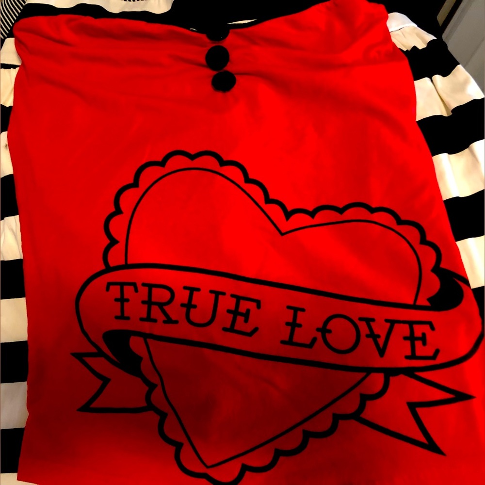 “True Love” tube style top by Sourpuss
